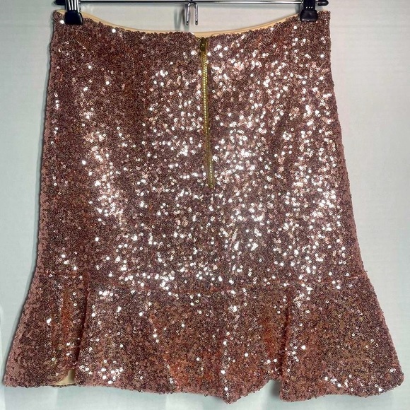 BNWT NASTY GAL ROSE GOLD SEQUIN MINI SKIRT SMALL - Picture 3 of 13